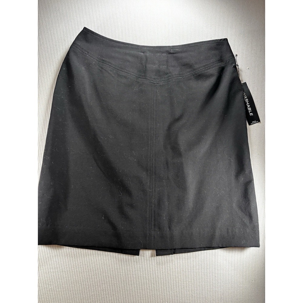 Worthington Women's Mini Skirt Black Lined Back Vent NWT 10 Petite Career Office